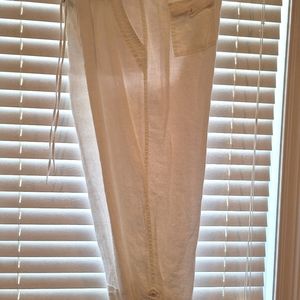 2 pc. Linen Cuffed Capri Set